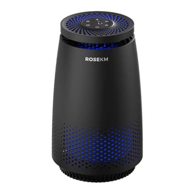 ROSEKM HEPA Air Purifiers for Bedroom Home, Air Cleaner with 3-In-1 HEPA Filter for Dust Smoke Pet Dander Odor with Sleep Mode, Aromatherapy, Timer, Portable (Black)