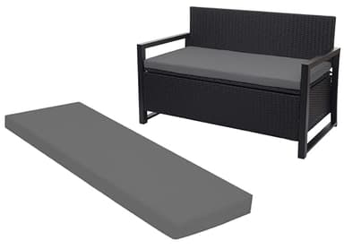 Crescent Textile 100% Waterproof Garden Bench Cushion 2/3/4 Seater Outdoor Long Bench Seat Pad for Lawn & Garden, Patio, Office, Coffee Shop with Removable Cover (3 Seater 140cm x 51cm x 5cm, Gray)