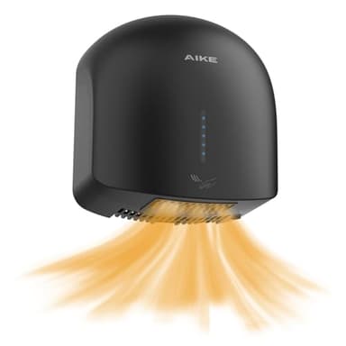 AIKE GentleAir Warm Hand Dryer, Low Noise for Home & Bathrooms, AC220V-240V, Midnight Black