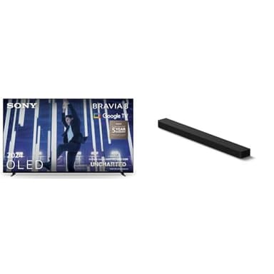 Sony BRAVIA 8 OLED, K77XR80, 77" TV BRAVIA Theatre Bar 8 – Dolby Atmos Single Soundbar