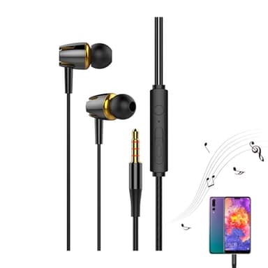 Lunaobrik Wired Earbuds – High-Fidelity In-Ear Headphones with Noise Isolation | Skin-Friendly Glow-in-the-Dark Silicone Hat | Wired Earphones with 3.5mm Jack for Phones, Laptops & Consoles