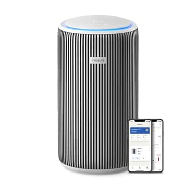 Philips Air Purifier 3200 Series - HEPA NanoProtect + Active Carbon Filter, CADR 520m³/h for 135m² Allergy sufferers, Ultra-quiet, Intelligent and Energy efficient, Silver (AC3220/10)