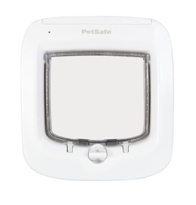 PetSafe Microchip Cat Door - Exterior or Interior Cat Flap - Multi-User RFID Access for up to 40 Pets - 4-Way Locking, Weatherproof, DIY Easy Install - White