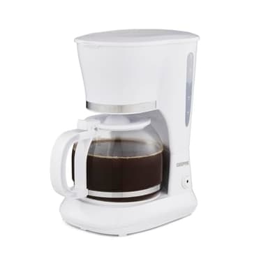 GEEPAS 1.5L Filter Coffee Machine | 800W Coffee Maker for Instant Coffee, Espresso, Macchiato & More | Boil-Dry Protection, Anti-Drip Function, Automatic Turn-Off Feature, White