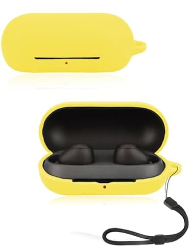 Protective cover for Sony WF-C700N Wireless Earbuds, Soft Silicone Case with lanyard - Skin-friendly & Durable, Yellow