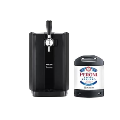 Philips PerfectDraft Draft Beer Bundle with Peroni Nastro Azzurro 6L Keg, Black Home Dispenser