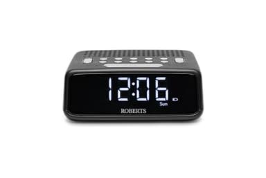 Roberts ORTUSFM FM Digital Clock Radio with Bluetooth, Alarms and a Large LCD Display, Black