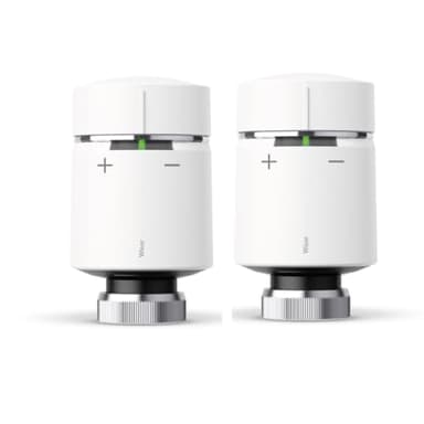 Wiser By Drayton Smart TRV Radiator Valve (2 Pack) White Radiator Thermostat for Existing Wiser Heating Systems