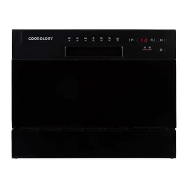 Cookology CTTD6 Mini Counter Top Dishwasher in Black - 6.5 Litre Capacity - Compact Design - 6 Washing Settings - 7 Wash Cycles - ECO Friendly Mode - Ideal for Small Families