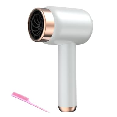 Cordless Hair Dryer, 1000W Rechargeable Hair Dryer, 3 Speeds Portable Hairdryer, USB Lightweight Hairdryers for Women, Hot Cold Wind Styling for Dormitory Students Home Travel (White)