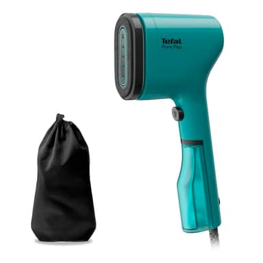 Tefal Pure Pop Slim Handheld Clothes Steamer, No Ironing Board Needed, Ready to Use in 15 Seconds, 70ml Detachable Water Tank, Travel Iron, Garment Steamer, Green, DT2024