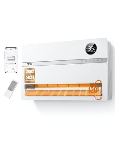 Dreo Smart Electric Space Heater, Wall-mounted/Floor-standing for Bedroom, 120° Vertical Oscillation, 24H Timer, Adjustable Thermostat, Easy-Mount Heater for Home Office, Works with Alexa