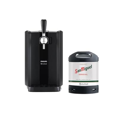 Philips PerfectDraft Draft Beer Bundle with San Miguel 6L Keg, Black Home Dispenser