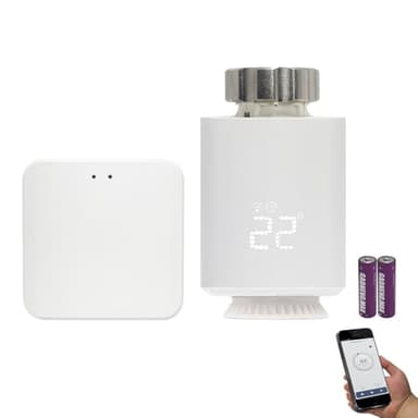 KETOTEK Smart TRV Radiator Thermostat Valve WiFi Zigbee Starter Kit with Hub, Programmable Thermostatic Radiator Valve Zigbee Gateway, Compatible with Alexa, Smart Life/Tuya App Control