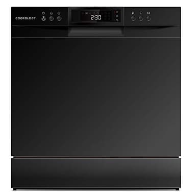 Cookology CTTD8 Mini Counter Top Dishwasher in Black - Compact & Portable - Tabletop Small Appliance - 8 Settings - 8 Wash Cycles - ECO Friendly Mode