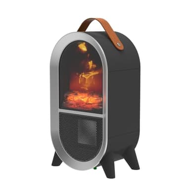 SmartAir Glow Heat Electric Heater in Black - Customisable Temperature Room Heater - 4 Adjustable Levels - LED Flame - Quiet, Compact & Portable - Easy To Use - Built-In Safety Switch - Stylish Design