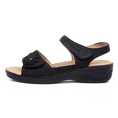 Softlites Shelby Womens Black Easy Fasten Sandal - Size 9 UK - Black