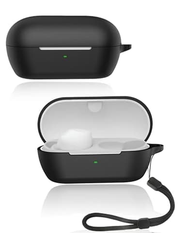 Protective cover for Sony WF-C710N Wireless Earbuds, Soft Silicone Case with Lanyard - Skin-friendly & Durable, Black