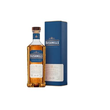 Bushmills 12 Year Old Irish Single Malt Whiskey | Premium Aged Irish Whiskey Finished in Marsala Wine Casks | Triple Distilled at The Old Bushmills Distillery | Smooth Sipping Whiskey Gift, 70cl