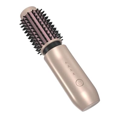NeuWee Cordless Hair Curling Brush, Mini 3 in 1 Hot Hair Brush with 4 Temperatures, Outdoor Heated Curling Iron and Travel Straighteners, 7000 mAh USB Rechargeable Curling Wand Brush (Gold)