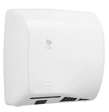 Hand Dryer for Bathroom Commercial Toilets, Available in 3 Colours (White, Brushed Satin, Black), EcoSlim Electric Hand Dryer, High Speed, Quiet, Wall Mounted, HEPA Filter And Ioniser (White)