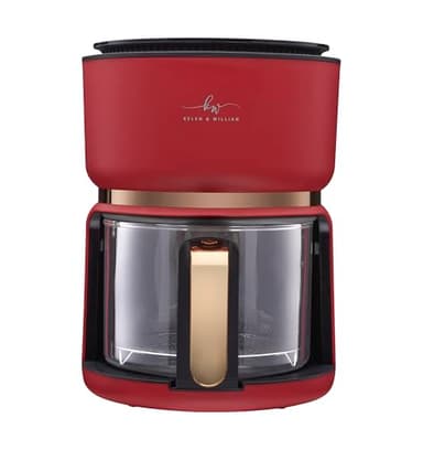 Kelen & Willian Clear Mini Air Fryer - 3L - 1200W | Smart and Compact Countertop Glass Drawer Air Fryer | Available in 5 Colours | Air Fry, Roast, Bake, Re-Heat | No Teflon Coating | Chilli Red