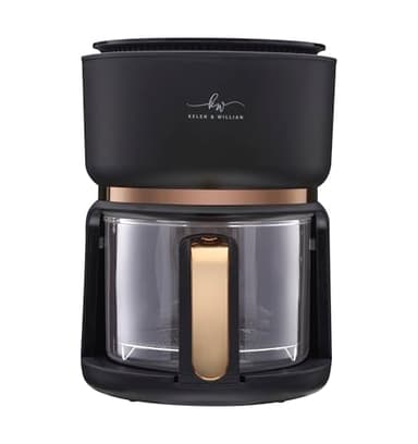 Kelen & Willan Clear Glass Air Fryer - 3L - 1200W | Smart and Compact Countertop Borosilicate Glass Air Fryer | 5 Colours | Air Fry, Roast, Bake, Re-Heat | No Teflon Coating | Jet Black