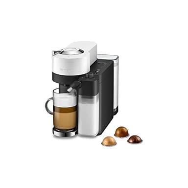 Nespresso Vertuo Lattissima Coffee Machine by De'Longhi for Vertuo Coffee Pods, Latte, Cappuccino, Integrated Milk Frother, Starter Capsule Set Included, ENV300.W, White