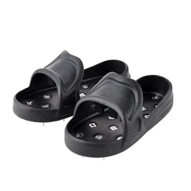 Epoxy Skiped Lawn Aerator Shoes, Heavy Duty Spiked Aerating Sandals Shoes for Effective Aerating, Pre-Assembled Lawn Scarifier and Aerator for Lawns Yard Patio Garden Grass, Epoxy Flooring