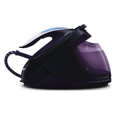 Philips PerfectCare Elite Steam Generator - 2400W, 500g Steam Boost, 7.5 Bar Steam Pressure, OptimalTEMP Technology, 1.8L Tank, Black/Purple (GC9650/80)