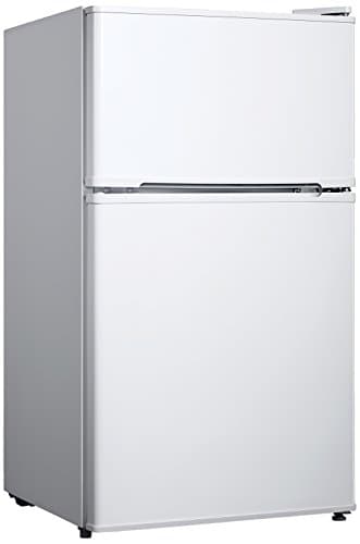 Igenix IG347FF Freestanding Under Counter Fridge Freezer with 1 Safety Glass Shelf and 1 Salad Drawer, Reversible Door with two compartments, Adjustable Feet, 47 cm Wide, White