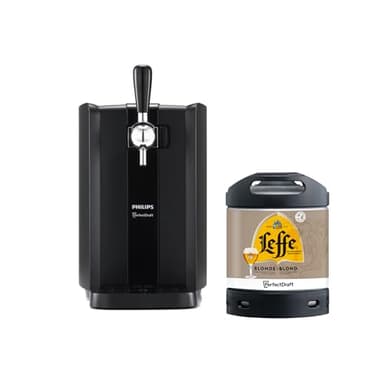 Philips PerfectDraft Draft Beer Bundle with Leffe Blonde 6L Keg, Black Home Dispenser