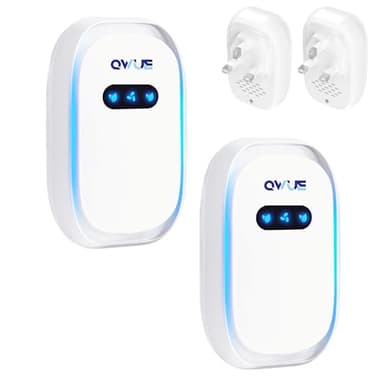 QWUE Air Purifier for Bedroom Home, 2PCS Mini Ionic Air Purifier Plug in UK, for Smokers,Pet, Toilets, Living Rooms, Bathrooms, Office, Garage,Instantly Cleans,Quiet Odour Remover,Filter-Free Purifier