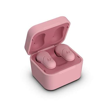 KitSound Funk 35 True Wireless EarBuds, TWS Bluetooth In Ear Headphones with Portable Charging Case - Pink