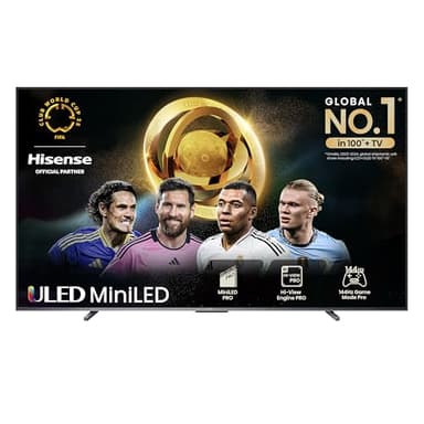 Hisense 100 Inch 144Hz Mini-LED Smart TV 100U7NQTUK - Quantum Dot Colour, Dolby Vision IQ & Atmos, iMax Enhanced, Built-in Subwoofer and Vidaa OS with Freely, Youtube, Netflix and Disney+ (2024 Model)