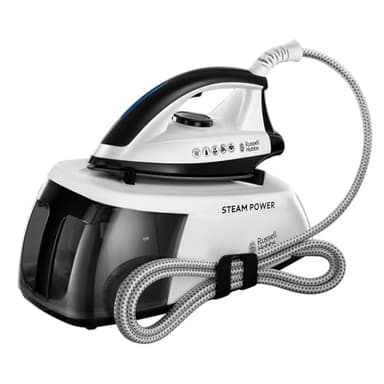 Russell Hobbs Steam Iron 24420 [2400W, 110g Shot of Steam, 90g Output] Power (1.3L Removable Water Tank, Stainless Steel Non-Stick Soleplate, Cord Storage, Temp Ready Light, Anti-Calc)