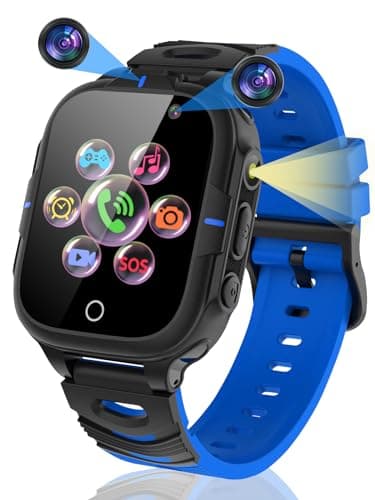 clleylise Kids Smart Watch, Smart Watch for Kids with Sim Card, Phone Calls SOS Games Music MP3 Player HD Selfie Camera Flashlight Gift for 4-16 Years Old