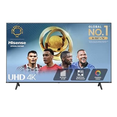 Hisense 43 Inch 4K Smart TV 43A6NTUK - Dolby Vision, Game Mode PLUS with 60Hz VRR ALLM, Smooth Motion, AI Sports Mode, Vidaa OS with Freely, Youtube, Netflix and Disney+ & Now TV (2024 Model)