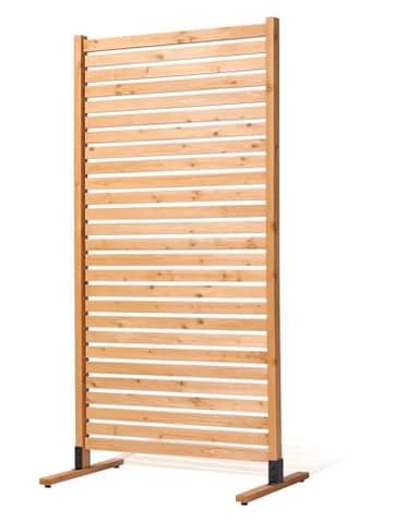 VEVOR Wooden Privacy Screen, 36" W x 76" H Outdoor Privacy Screen, Freestanding Wood Privacy Panel with Stand, Decorative Patio Privacy Screen, Outdoor Divider for Balcony Patio Lawn Garden
