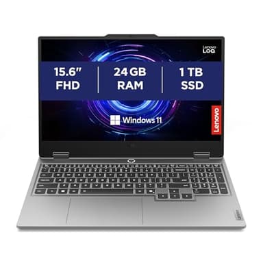 Lenovo LOQ 15IRX10 Gaming Laptop - NVIDIA GeForce RTX 5050 8GB GDDR7, Intel Core i5-13450HX, RAM 24GB, 1TB SSD, Display 15.6" FHD (1920x1080) 144Hz, Windows 11 Home, White Backlit Keyboard - Luna Grey