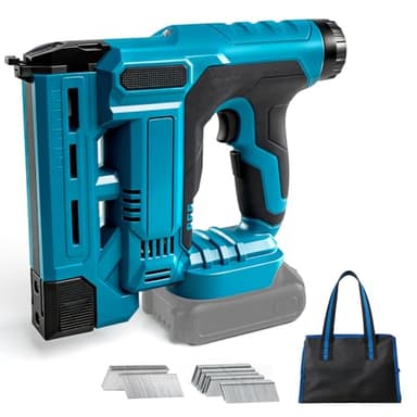 Cordless Brad Nailer Compatible with Makita 18V, 2 in 1 Electric Stapler Nailer with 1000 Nails and 1000 Staples, Nail Staple Gun for Carpentry Upholstery (Without Battery)