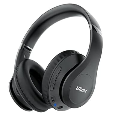 Uliptz Wireless Headphones Over Ear, 65 Hrs Playtime Bluetooth Headphones, 6 EQ Modes Foldable Lightweight Headphones Wireless, Foldable Bluetooth 5.3 for Travel/Office/PC (Black)