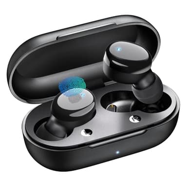 Temdan Wireless Earbuds in-Ear Headphones Bluetooth 5.3 with Built-in Mics Deep Bass Clear Call Ultralight Headsets, 60H Play Time for iPhone Android Studying Sports Gaming, Black