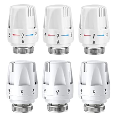 Trintion 6PCS Thermostatic Radiator Head Radiator Thermostat Head M 30 x 1.5 Radiator Valve Replacement Head Head Heating Valve Tool for Heating Systems Heater Control for Home Office