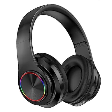 PBAEWE Bluetooth Headphones Over-Ear, Foldable Wireless and Wired Stereo Headset Micro SD/TF, FM for Cell Phone,PC,Soft Earmuffs &Light Weight for Travel/Office/Cellphone/PC