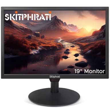 SKitphrati 19 Inch PC Monitor, HD 1440 x 900 Screen Computer Monitor with HDMI VGA AV BNC USB Ports, 60Hz, 5Ms, VESA, Build-in Speakers, LED Display for Laptops and Desktops Office Home