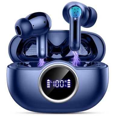 Rinsmola Wireless Earbuds, Bluetooth 5.4 Ear Buds 2025 New Wireless Headphones in Ear with 4 ENC Noise Cancelling Mics, Deep Bass Stereo Bluetooth Earphones 36H Playtime, IP7 Waterproof/USB-C Headset