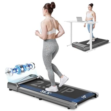 THERUN Walking Pad Treadmill, Portable Under Desk Treadmill with Remote and LED Display, Walking Jogging Machine with 2.5HP Powerful motor & 265 LBS Weight Capacity for Home Office