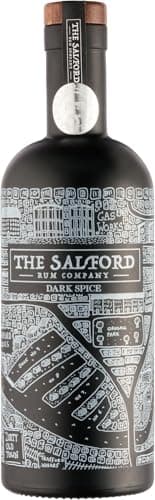The Salford Rum Company Dark Spiced Rum 70cl (40% ABV) - Caribbean Inspired - Distinct Blend of Vanilla, Coconut, Caramel & Cloves - Refreshing, Delicious & Smooth - Beautifully Presented Bottle