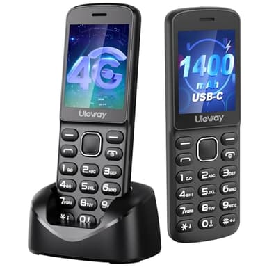 4G Unlocked Basic Mobile Phone for Seniors, Loud and Clear Sound, Big Button, Lightweight (100g), Easy to Use, 2.4" Color Display, FM Radio, Bluetooth, 1400mAh Battery